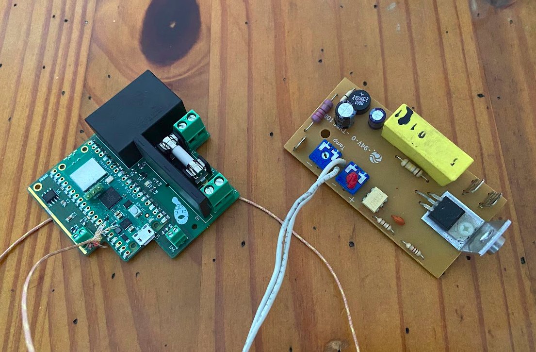 The old PCB next to the new one